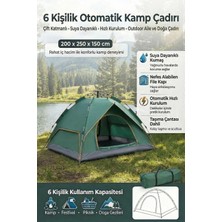 Asitan 6 Kişilik Otomatik Kamp Çadırı – Çift Katmanlı, Suya Dayanıklı, Hızlı Kurulum Outdoor Ai
