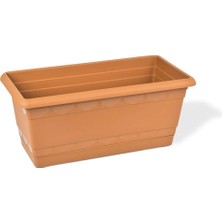 Moontime Alaçatı Eminhome Toprak Görünümlü Balkon Saksı 40 cm 8.5 Lt K512