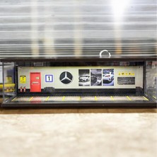 Mercedes Diorama Garaj 1/64 Ölçek 8, LED Işıklı USB Kablolu Model Araba Pleksi Kapaklı Dekoratif Vitrin
