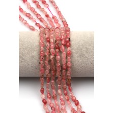 Asitan Çilek Kuvars Doğal Taş Dizi 5 x 8 mm Mercimek Kesim - DZ-1272