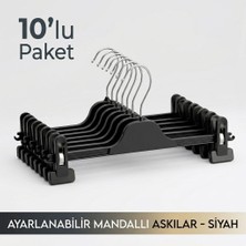 10 Adet Siyah Mandallı Pantolon Askısı