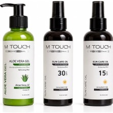 🌞 M Touch Yaz Bakım Seti | Aloe Vera Jel + Spf 15 & Spf 30 Güneş Bakım Yağı