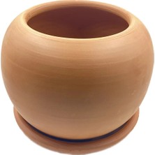 Moontime Alaçatı Çömlek Saksı Toprak Saksı Küre Tipi Tabaklı No: 1