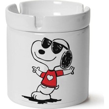 Moontime Alaçatı Snoopy Baskılı Porselen Küllük Makinede Yıkanabilir (Kp-Çf)