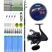 Yek Outdoor Surf Olta Seti Kendo Spider Surf 3.90M 50-150GR Olta Kamışı&okuma Wave Power WP-4000A1 Olta Makinesi