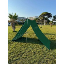 Asitan Nelazım Pratik Kamp Gölgeliği ve Plaj Şemsiyesi 1.5m x 5m Su Itici Oxfort Kumaş Koyu Yeşil, T