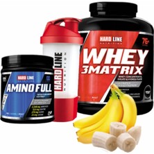 Asitan Line Whey 3matrix 2300 gr Muz + Amino Full 300 Tablet + Shaker