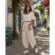 Fistan Otantik Cep Nakışlı Şalvar