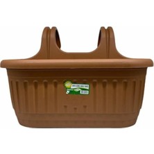 Moontime Alaçatı Hak Saksı Güneş Askılı Saksı Balkon Saksısı Natural Orta 6,4 Lt