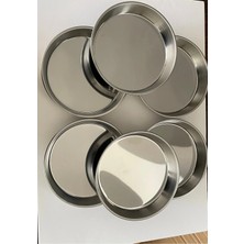 Moontime Alaçatı Paslanmaz Çelik Fırın Tepsı Kalın Parlak Çelik 23 cm (No.1) 3 Lü Paket