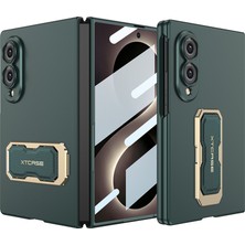 M.TK Moveteck Samsung Galaxy Z Fold 8 Uyumlu Kılıf Kamera Korumalı Gold Detaylı Extra Gizli Standlı Sert Kıpta Dayanıklı Kapak
