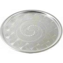 Moontime Alaçatı 85CM Paslanmaz Çelik Yer Sofrası, Tepsi, Sini, Yemek Sunum Tepsisi
