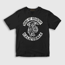 Presmono Unisex Çocuk Siyah California Sons Of Anarchy T-Shirt