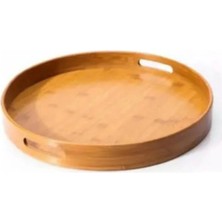 Moontime Alaçatı Yuvarlak Bambu Tepsi 35 cm