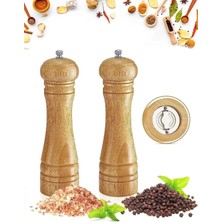 Moontime Alaçatı 2'li Baharat Değirmeni, Bambu Dekor, Taze ve Pratik Kullanım