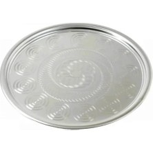 Moontime Alaçatı 65CM Paslanmaz Çelik Yer Sofrası, Tepsi, Sini, Yemek Sunum Tepsisi