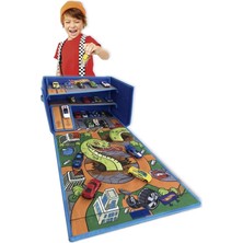 Hot Wheels Cars Case Garage Box Playmat - 3'ü 1 Arada Collapsible Car Toys Storage Box With Speed Roads I Toy Car Storage (Arabalar Dahil Değildir)