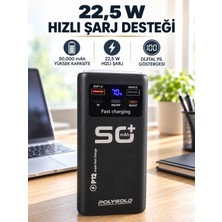 AyrStore Yüksek Kapasiteli 50.000 Mah Powerbank 22,5 W Hızlı Şarj 4 Dahili Kablo LED Aydınlatma