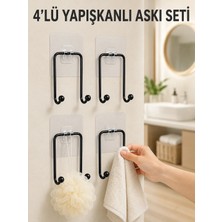 Laraheiser 4'lü Yapışkanlı Askı Seti Mutfak Banyo ve Ev Için Duvar Askısı