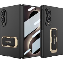 M.TK Moveteck Samsung Galaxy Z Fold 8 Uyumlu Kılıf Kamera Korumalı Gold Detaylı Extra Gizli Standlı Sert Kıpta Dayanıklı Kapak