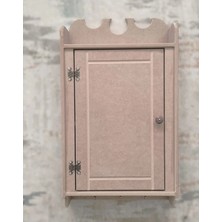 Moontime Alaçatı Boyanabilir Ham Mdf Baharatlık Terek , Çok Amaçlı Duvar Rafı  (56×35×10)