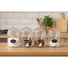 Moontime Alaçatı 4'lü Etiketli Kaşıklı Monica Baharatlık 400ML