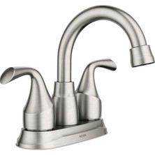 Idora Spot Dirençli Fırçalanmış Nikel Iki Saplı Centerset Banyo Lavabo Bataryası Tahliye Mon