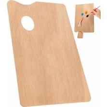 Ahşap Dikdörtgen Palet Naturel 20X30 cm 1 Adet Orta Boy Ahşap Boya Paleti Resim Boyama Tepsisi Ak