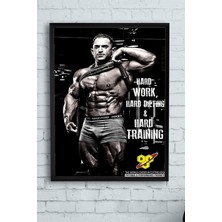 Hard Work Vücut Geliştirme Body Building Fitness Çerçeveli Tablo 40X50CM