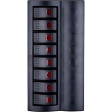 Moontime Alaçatı 8'li Switch Panel,kırmızı Işıklı ve Otomatik Sigortalı