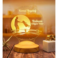Babalar Günü Hediyesi, Canım Babam Kız Figürlü Babalar Günü Hediyesi LED Lamba