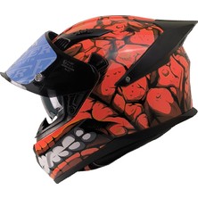 Fazer FX211X Full Face Güneş Vizörlü Kask (Fantastıc Red)