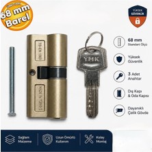 Ymk B68HBS Bilyalı Oda Çelik Kapı Dış Kapı Hybrid Bilyalı Barel 3 Anahtarlı 68 mm Barel