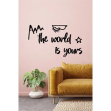 Moontime Alaçatı The World Is Yours 5mm Ahşap Dekoratif Duvar Yazısı
