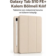 Butam Bilişim Galaxy Tab S10 FE Plus Kılıf Kalem Bölmeli Manyetik Uyku Modlu Katlanabilir Standlı Darbe Korumalı Premium Tablet Kılıfı Altın