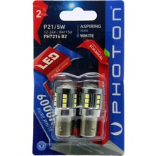 Photon P21/5W LED Oto Ampul, Beyaz, 2 Adet
