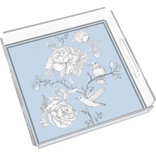 Moontime Alaçatı Rose Glow Blue 24X24 Pleksi Tepsii