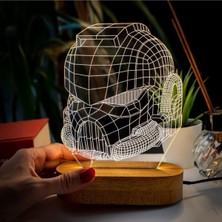 Maske Tasarımlı 3 Boyutlu Optik Illüzyon Gece Lambası