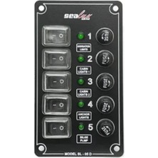 Moontime Alaçatı 5 Anahtarlı Izoleli Dikey Swıtch Panel  Tekne & Yacht - Yat
