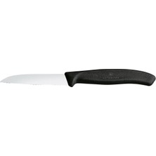 6.7433 Swissclassic 8cm Tırtıklı Soyma Bıçağı, Siyah