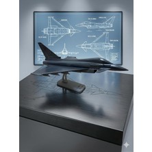Eurofighter Typhoon Savaş Uçağı Modeli 3D Baskı / Standlı Dekoratif Uçak Maketi / Koleksiyonl