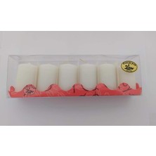 6'li Kokusuz Bozkurt Silindir Mum 3 * 6cm Beyaz