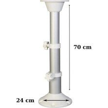 Moontime Alaçatı Tekne Karavan Teleskopik Masa Ayağı 3 Kademe (30 Cm-70 cm Aralığında Ayarlanır)