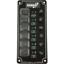 Moontime Alaçatı Tekne Sigorta Paneli, Karavan Sigorta Paneli, Switch Panel, 6'lı, 80X170MM