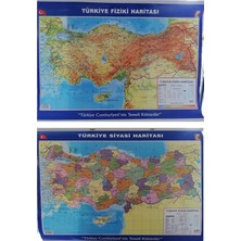 Lrs Store Türkiye Haritası Siyasi ve Fiziki Çift Taraflı Çıtalı 50X70 cm Eğitici Harita, Ç