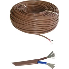 Moontime Alaçatı 2x1,5mm² 10 mt Tekne ve Karavan Kalaylı Kablo 10MT. Kahverengi - Marin Tekne Tesisat Yassı Kablo