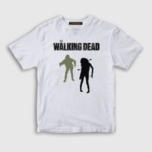 Presmono Unisex Çocuk Beyaz Zombies V2 The Walking Dead T-Shirt