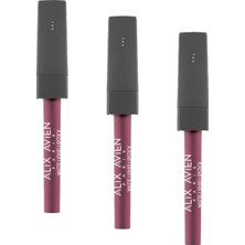 Süre Kalıcı Kadifemsi Kuruma Yapmayan Mat Likit Ruj - Lipstick 518 Burgundy 3 Paketi