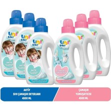 Uni Baby Sıvı Çamaşır Deterjanı 1500 ml Aktif + Yumuşatıcı 1500 ml Hassas Hipoalerjenik Kar