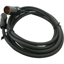 Araç Çakmak Uzatma Kablosu 12-24 Volt 16 Amper 2 X1,5mm Ttr Bakır 3 Mt-Siyah